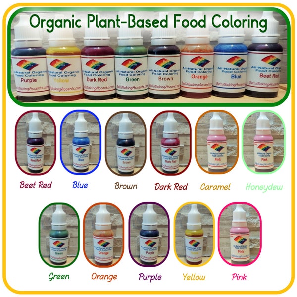 Organic Food Coloring - All-Natural Chemical Free Food Coloring - 11 Beautiful Colors - Plant, Vegetable, and Fruit Based Food Coloring