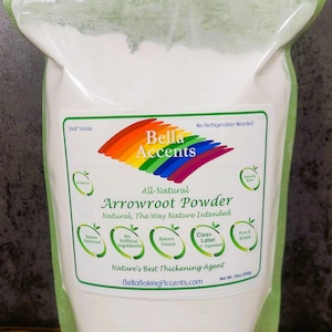 Natural Arrowroot Powder - Natural, Pure Grain Free, Gluten Free, Clear Thickening Powder - All-Natural Thickening Agent For Baking, Cooking