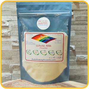 Whole Milk Powder All-Natural, Organic, Hormone Free Dairy Powder - Delicious Ready To Use Recipe Ingredients - Kitchen, Pantry Supplies