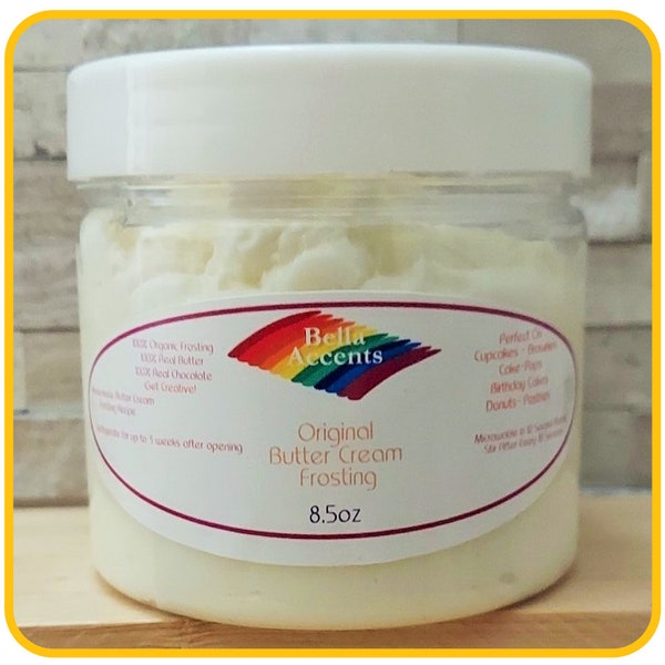 Original Buttercream Frosting - All-Natural Icing Organic Frosting - Choose Your Flavors - Cupcakes, Cookies, Cakes - Homemade Recipe