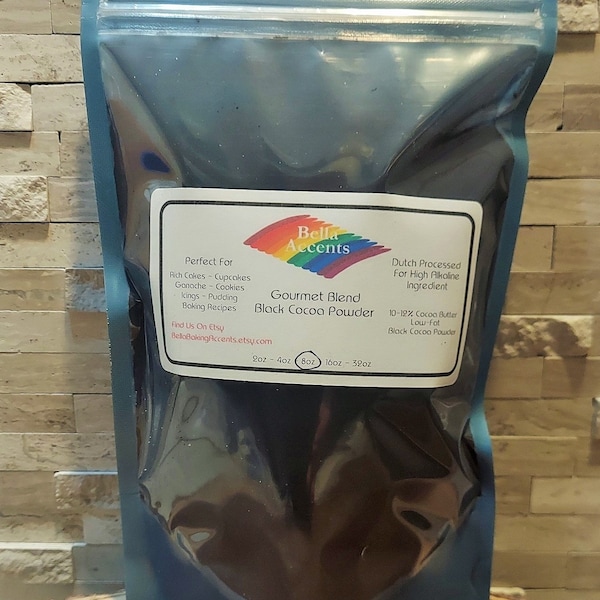Dark Black Cocoa Powder - 10-12% Cocoa Butter Low Fat - Dutch Processed For High Alkaline - Perfect Dark Cocoa Powder for Baking Recipes