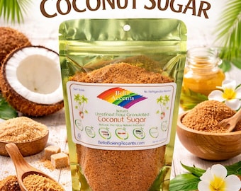 Natural Coconut Sugar Low Glycemic Sweetener Easy Baking Raw Unrefined Sugar Alternative