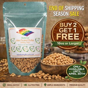 Mini Peanut Butter Chips | Natural PB Bits for Cookies, Muffins, Candy Toppings & Holiday Baking