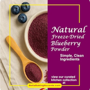 Bella Accents Freeze-Dried Blueberry Powder – 100% Natural, Clean Ingredient Super Fruits for Smoothies, Baking, Skincare and Natural Pantry