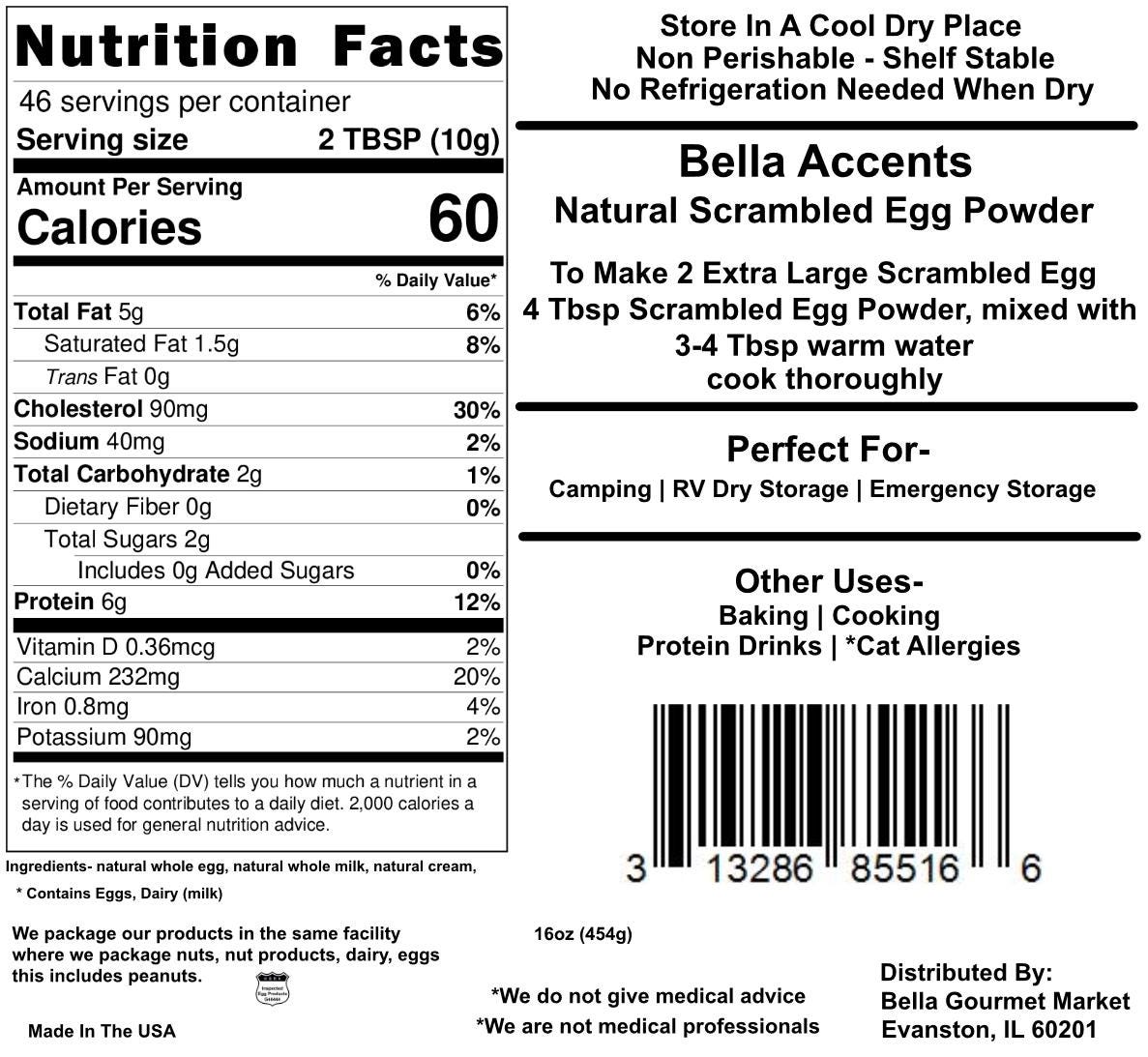 はる出品 フリーズドライスクランブルエッグミックス：オールナチュラル