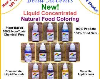 Colorant alimentaire liquide naturel en gel : colorant végétalien à base de plantes, 10 couleurs