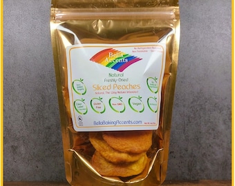 Naturally Dried Peach Slices - Perfect For Snacking, Recipes - Delicious and All-Natural Peaches - Naturally Grown Domestic Peaches