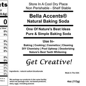 Bella Accents Organic Baking Soda Nutrition Facts