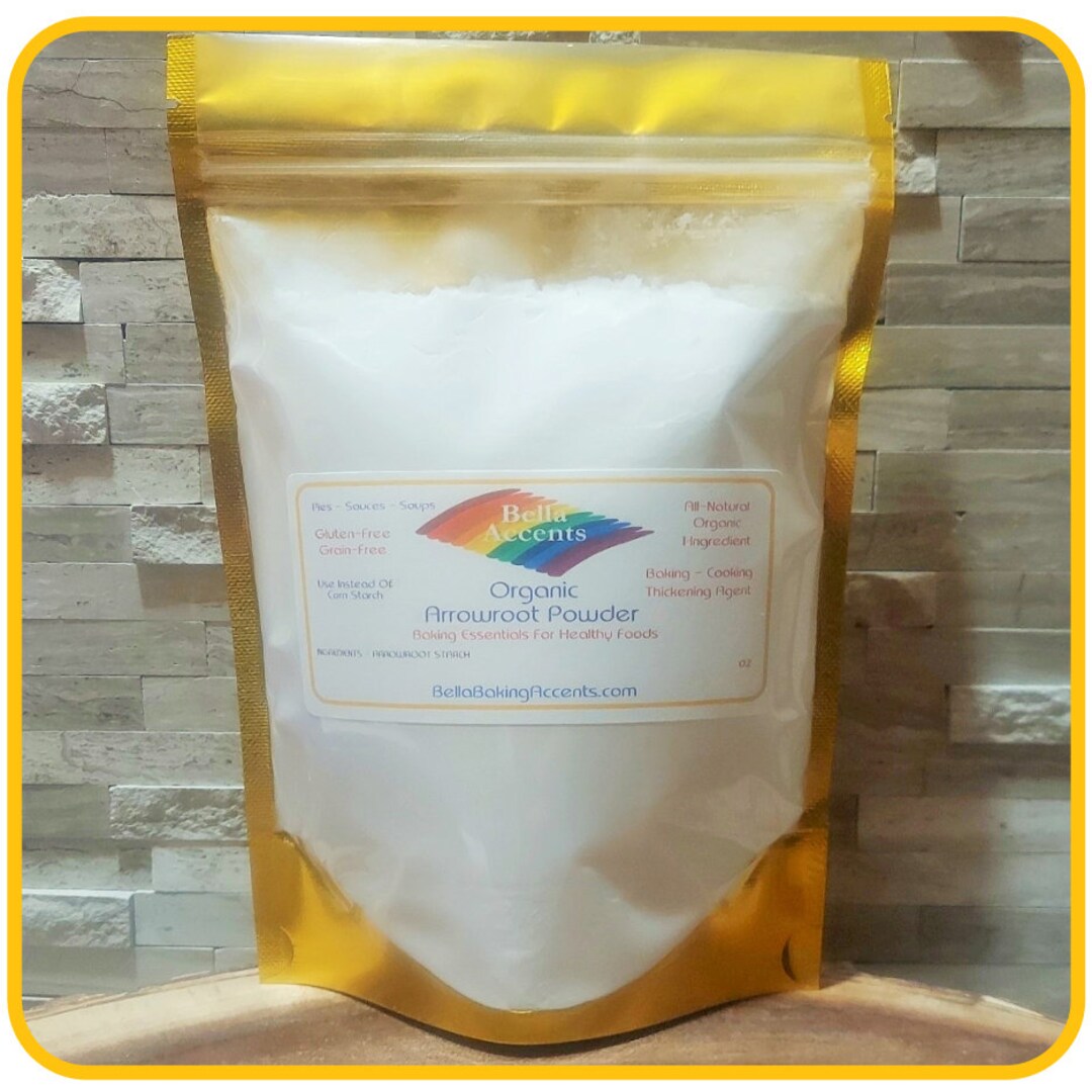 Organic Arrowroot Powder Natural, Pure Grain Free, Gluten Free, Clear