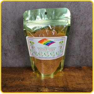 Bella Accents Raw Unrefined Natural Granulated Coconut Sugar 4oz Package - Natural Sweeteners - All Natural Baking Ingredients - Natural Kitchen Staples