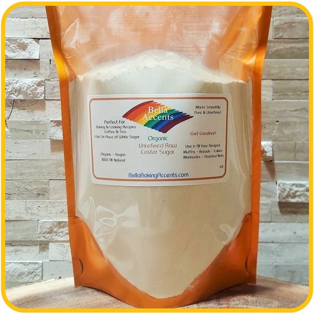 Unrefined Raw Caster Sugar Organic Raw Caster Sugar is Unbleached