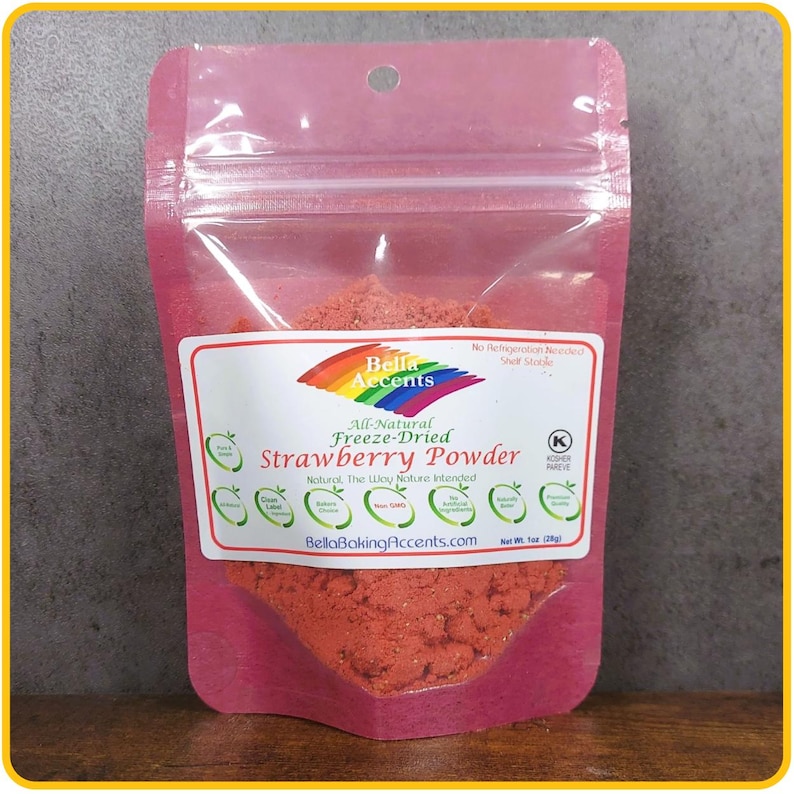 Natural Freeze-Dried Strawberry Powder - Natural Strawberry Powder Coarse Grind or Fine Grind