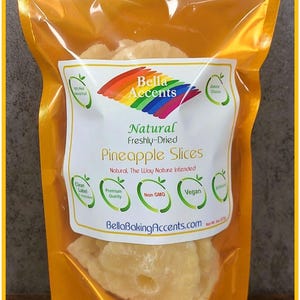 Naturally Dried Pineapple Slices - Perfect For Snacking, Recipes - Delicious and All-Natural Pineapple - Naturally Grown Pineapples