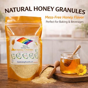 Natural Honey Granules Sugar Alternative Clean Label Sweetener for Baking Coffee Tea Recipes