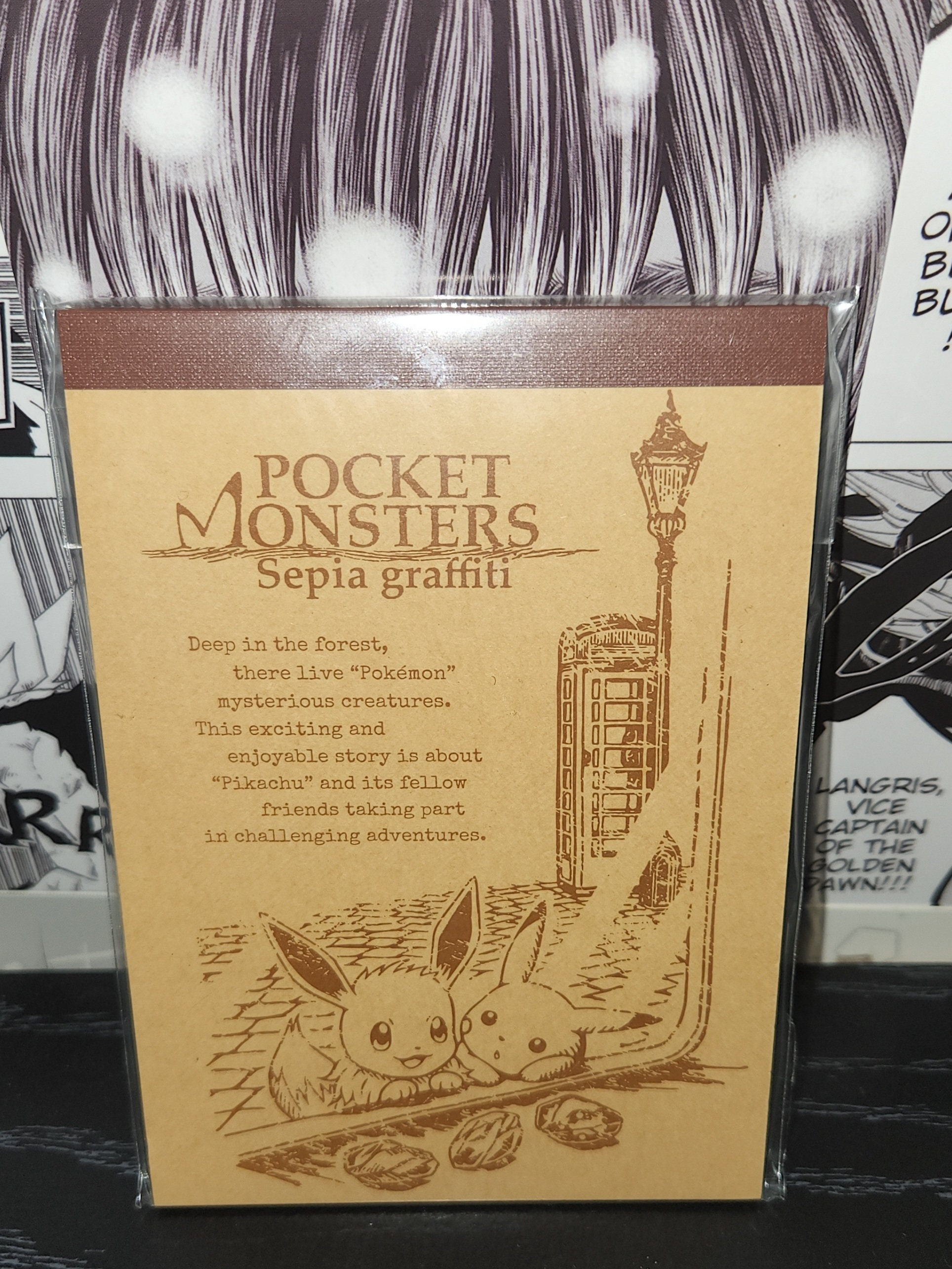 Sepia Graffiti Notepad Pikachu And Eevee Window Shopping Etsy