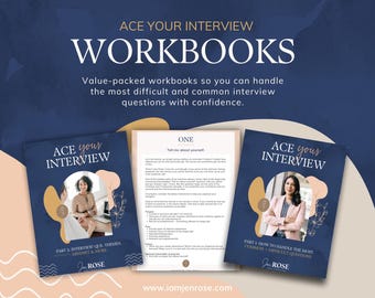 Ace Your Interview Workbook | Job Interview Prep Guide | Behavioral Interview Questions & STAR Method Workbook (Digital Download)