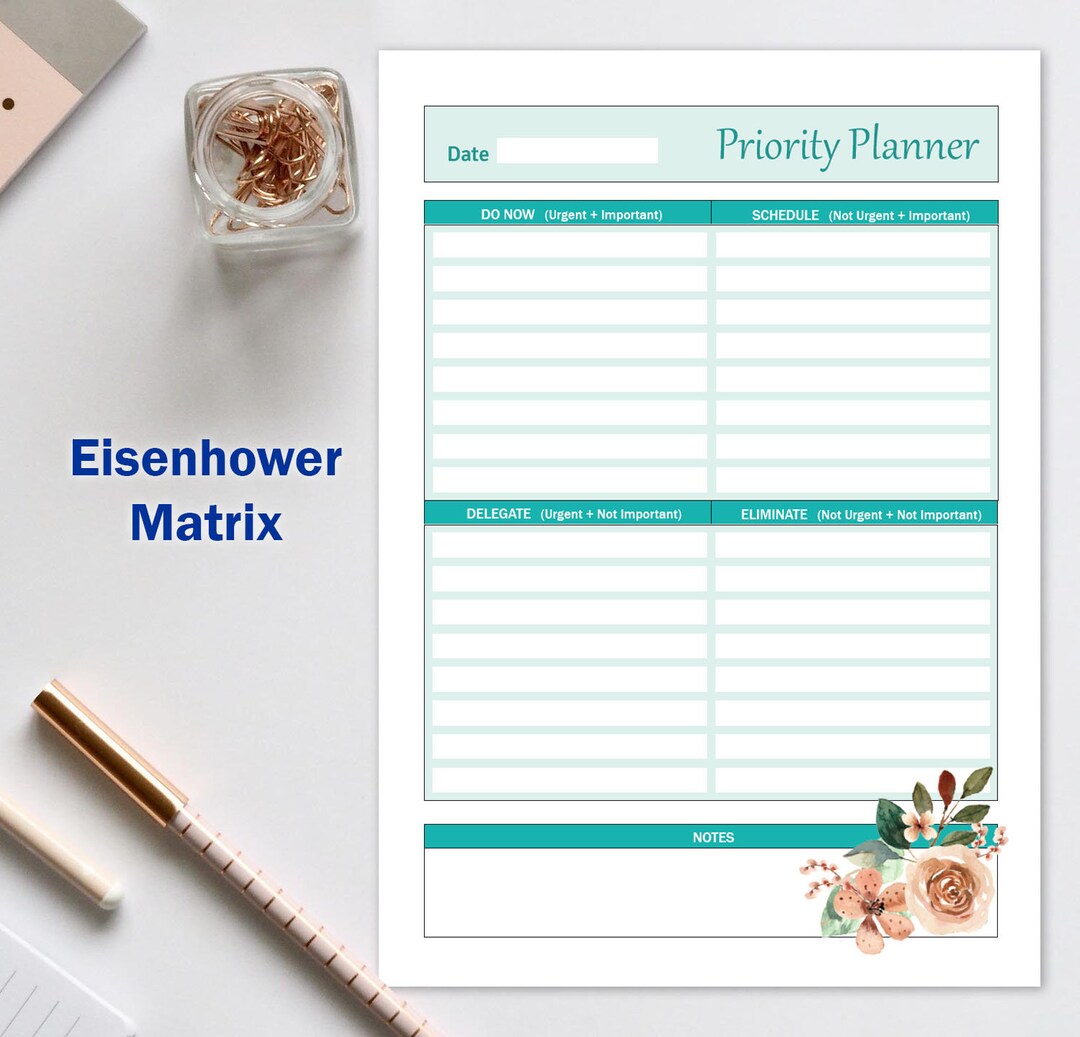 Buy Mint Fillable Eisenhower Matrix Priority Digital Planner, Printable ...