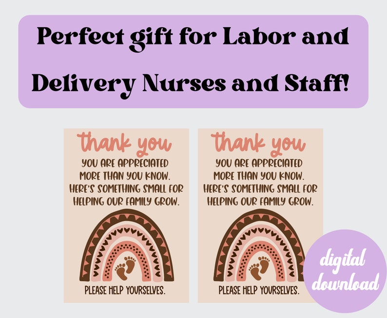 Labor and Delivery Nurse Thank You Gift Tag Nurse Etsy