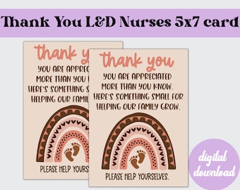 Labor and Delivery Nurse Thank You Gift Tag | Nurse Appreciation Card | Neutral Girl