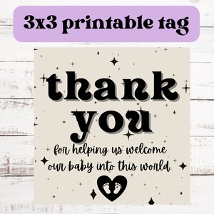 Etiqueta de regalo de agradecimiento de enfermera de parto y parto imprimible / Tarjeta de agradecimiento de enfermera / Tarjeta 3x3