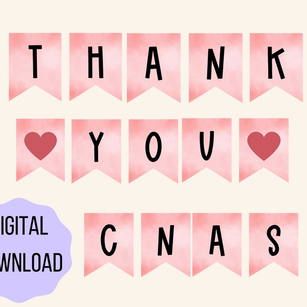 Thank You CNAs Printable Banner for Nurse Assistant Appreciation Week