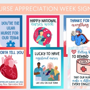 Nurse Appreciation Week Signs for Lunch and Break Room. Digital Download for Nurses Thank You For all you do!