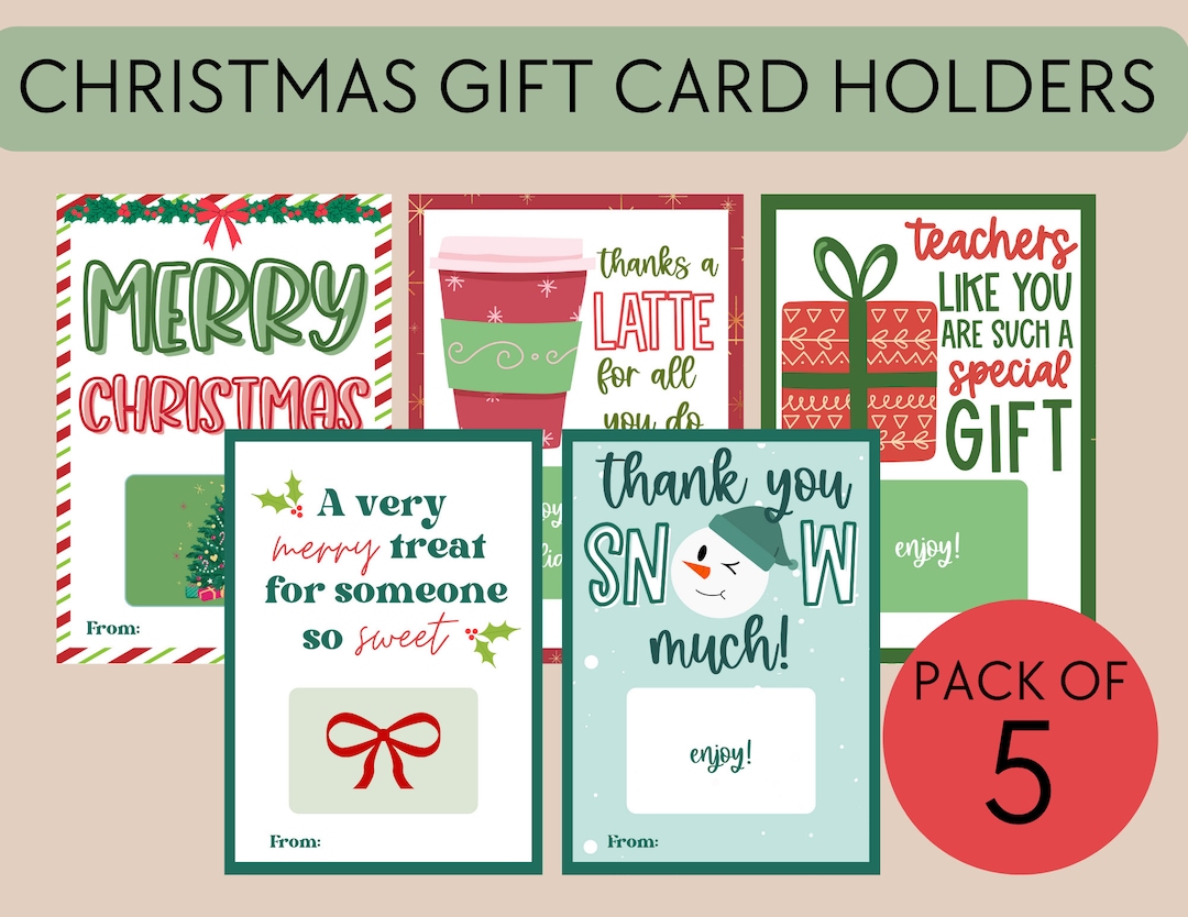 Printable Christmas Gift Card Holders – Taylor George Designs