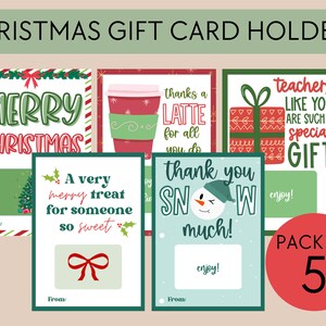 Christmas Gift Card Holders | Printable Holiday Gift Card for Staff, Teachers and Coworker | Easy Last Minute Xmas Gifts