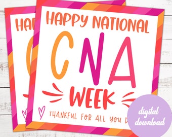 Happy National Nursing Assistant Week Gift Tag Appreciation