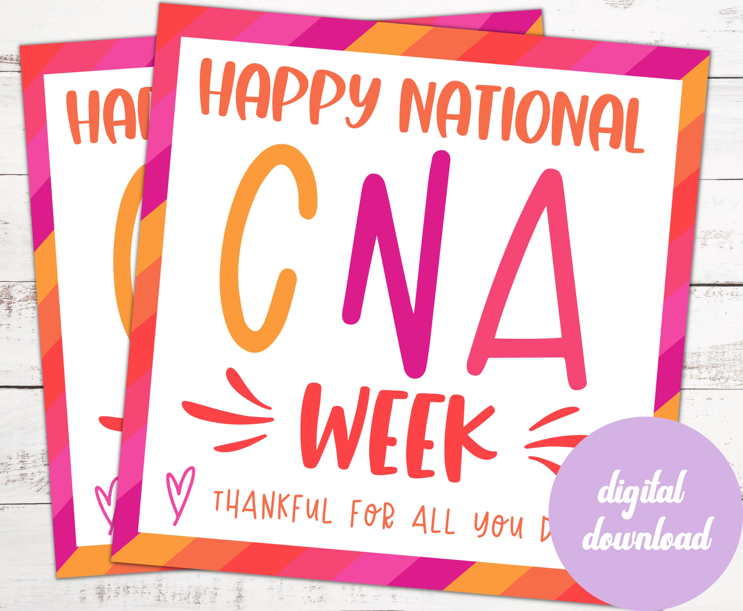 Happy National Nursing Assistant Week Gift Tag Appreciation Etsy