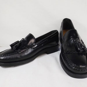 BASS WEEJUNS Black Leather Loafers w Tassels US Size 6M Women's