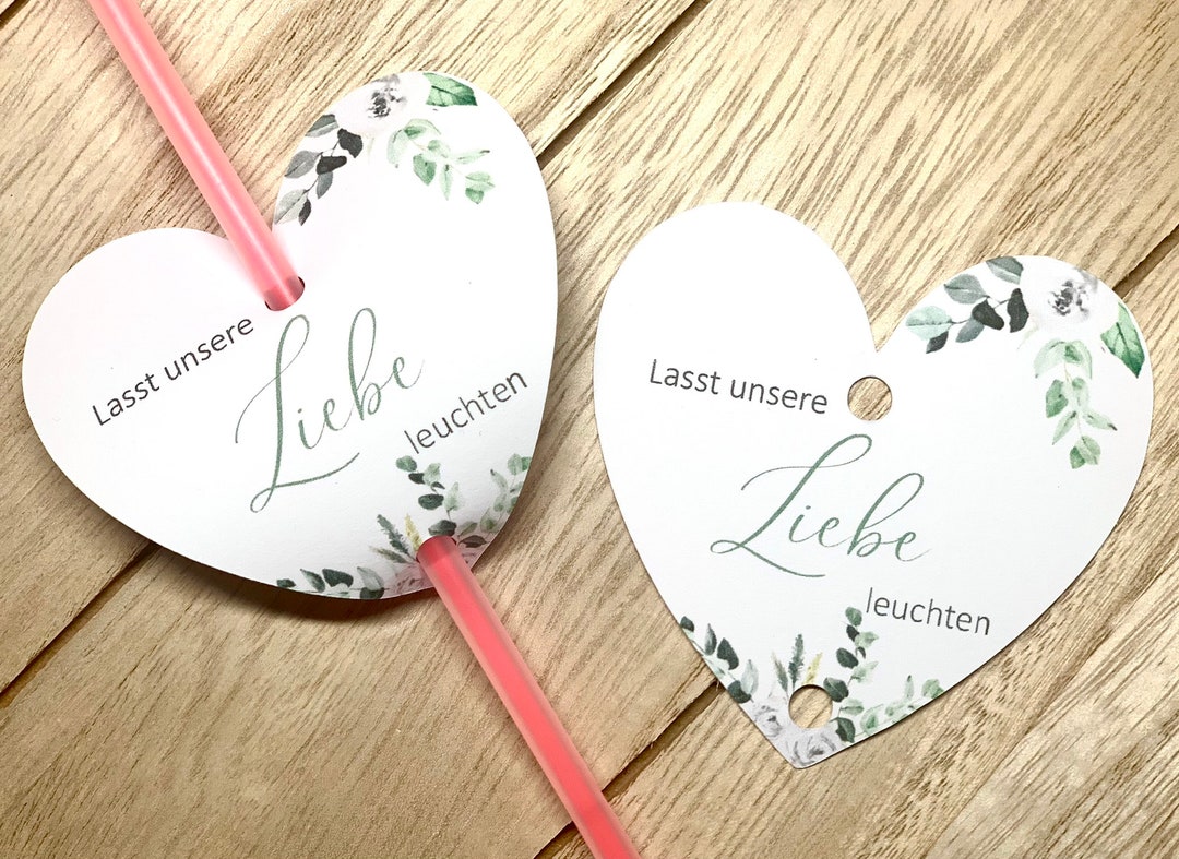 Hochzeit / Knicklichtschilder / Schilder Für Knicklichter / Etsy