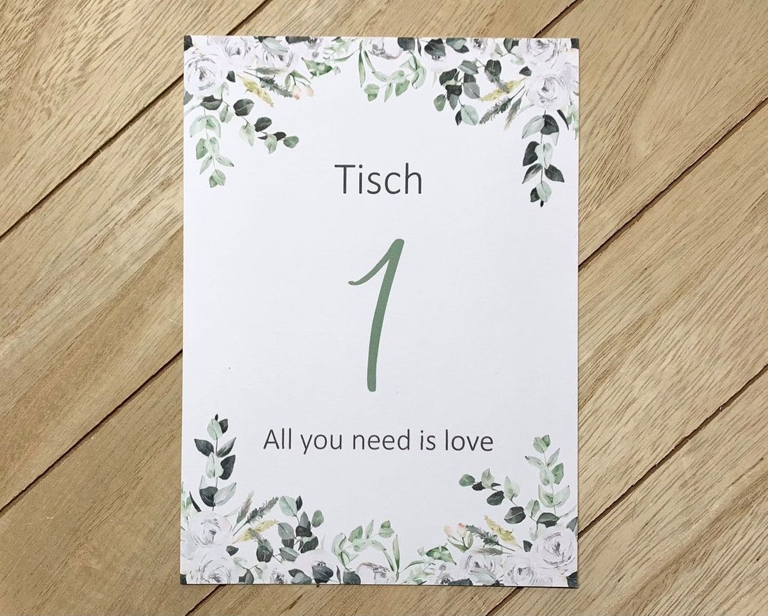 Hochzeit / Personalisiert / Tischnummern / Tischschilder / Etsy.de