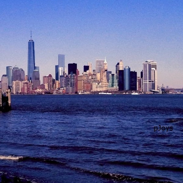 Art Photograph of New York NY Manhattan View from Stature of Liberty (From Liberty Island) Printed by Artist Highest quality heavy paper