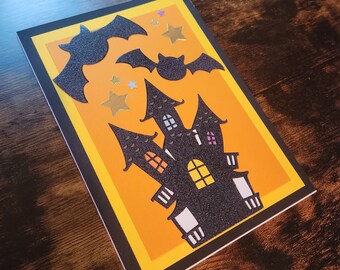 Haunted House Halloween Card - Handmade Crafty