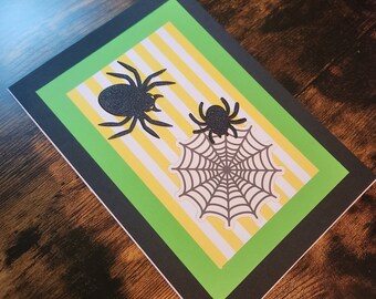 Spiders with Web Halloween Card - Handmade Crafty