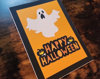 Happy Halloween Ghost Card - Handmade Crafty