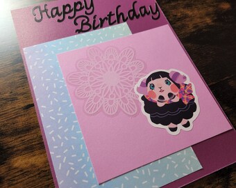 Muffy Animal Crossing Birthday Card - Handmade Crafty