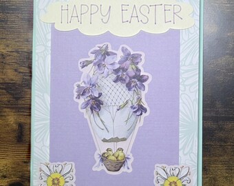 Happy Easter Hot Air Balloon Chicks Card