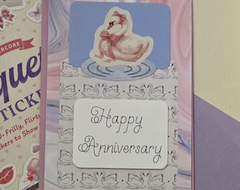 Happy Anniversary Swan Card