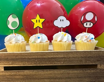 Super Mario Bros Cupcake Toppers