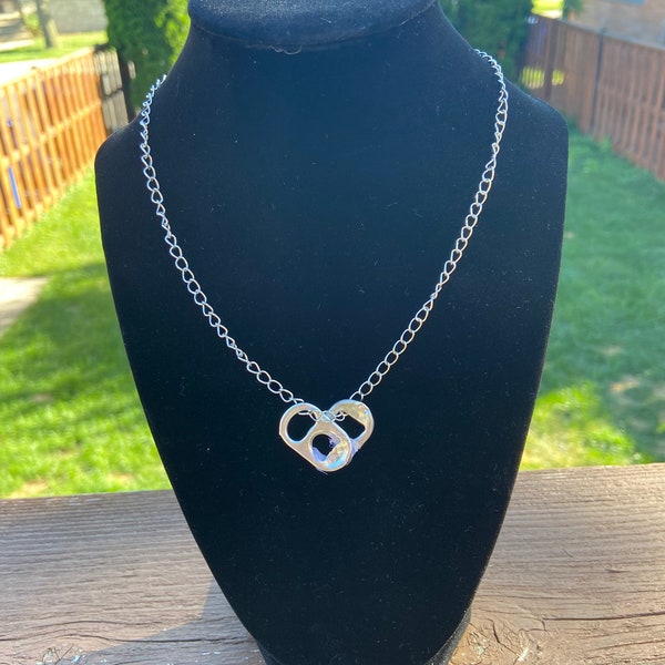 Soda tab heart chain necklace