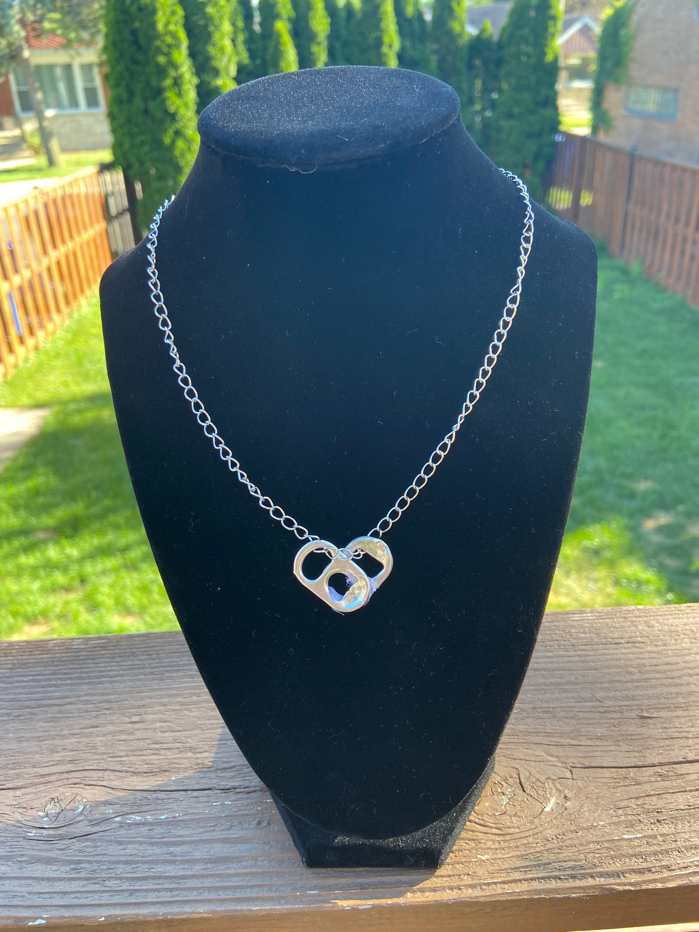 Soda Tab Heart Chain Necklace Etsy