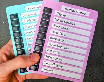 Habit Tablet™ Chore Chart 2-pack - Morning and Bedtime Routine Chart for Kids - Visual Schedule To Do List - Great for ADHD Kids and Adults