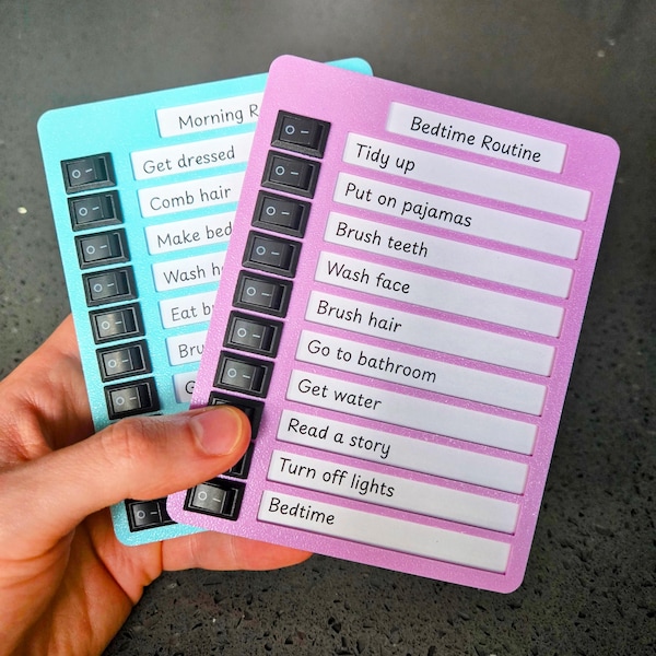 Habit Tablet™ Chore Chart 2-pack - Morning and Bedtime Routine Chart for Kids - Visual Schedule To Do List - Great for ADHD Kids and Adults