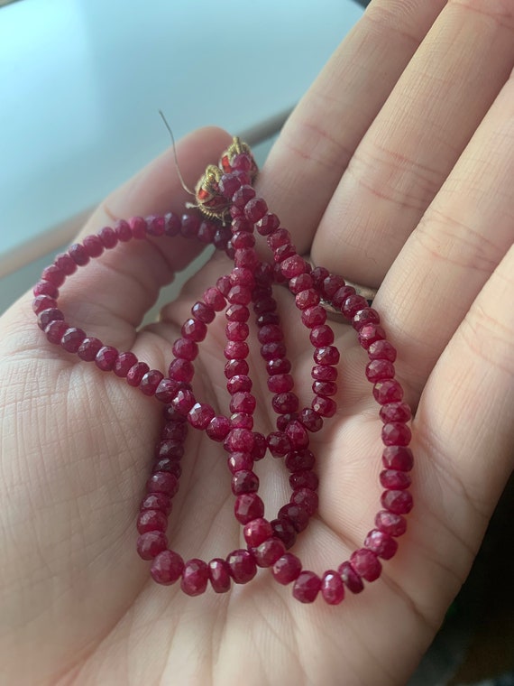 Natural Red Ruby Strand,From India,Necklace,Ruby N
