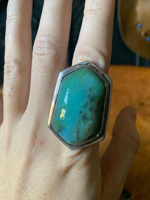 Vintage Peruvian Water Opal Statement Ring,Size 7 