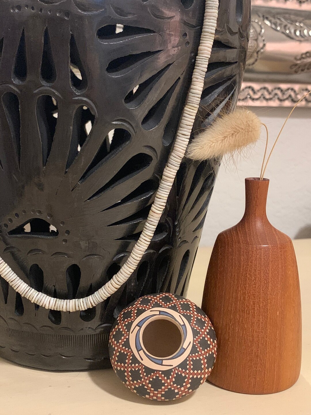 Heishi and Western Pearl Necklace