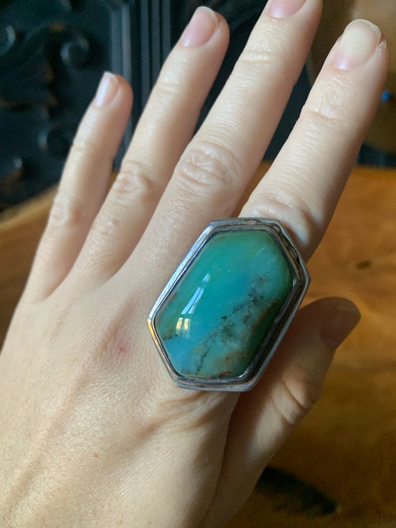 Vintage Peruvian Water Opal Statement Ring,Size 7… - image 2