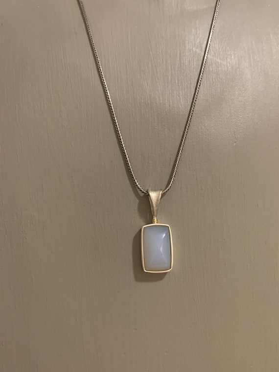 Moonstone Pendant Sterling 925,Square Moonstone Pe